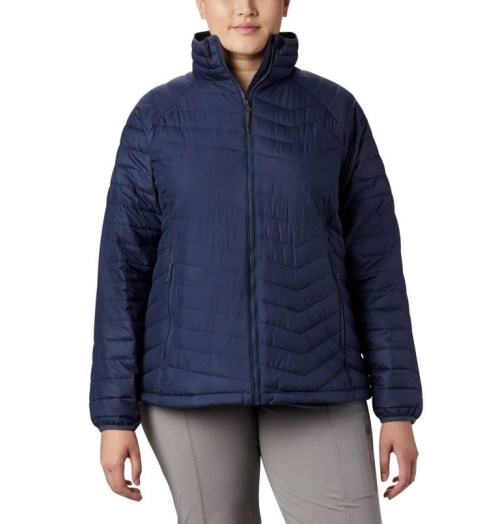 Women's Columbia Powder Lite Jackets Navy | Plus Size CA-D1A53